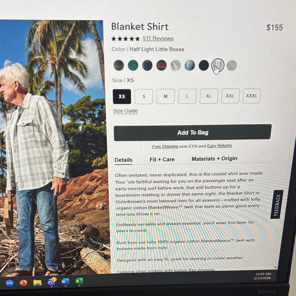Men's Gray Blanket Shirt